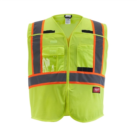 Milwaukee Tool Class 2 Breakaway High Visibility Yellow Mesh Safety Vest - 2XL/3XL (CSA) 48-73-5173